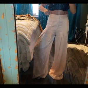 Free People silk pleat pant